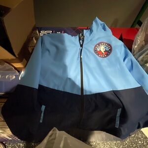 NBA Blue and Black Utility Jacket